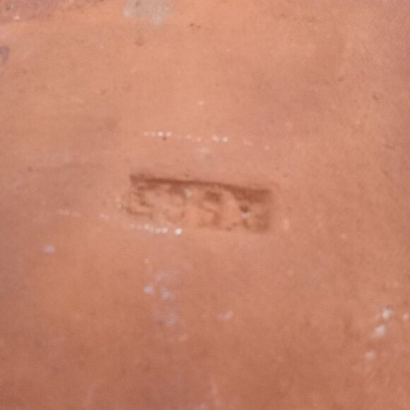 vintage moravian brown square tile artisan silversmith tile 4'' - Picture 3 of 7